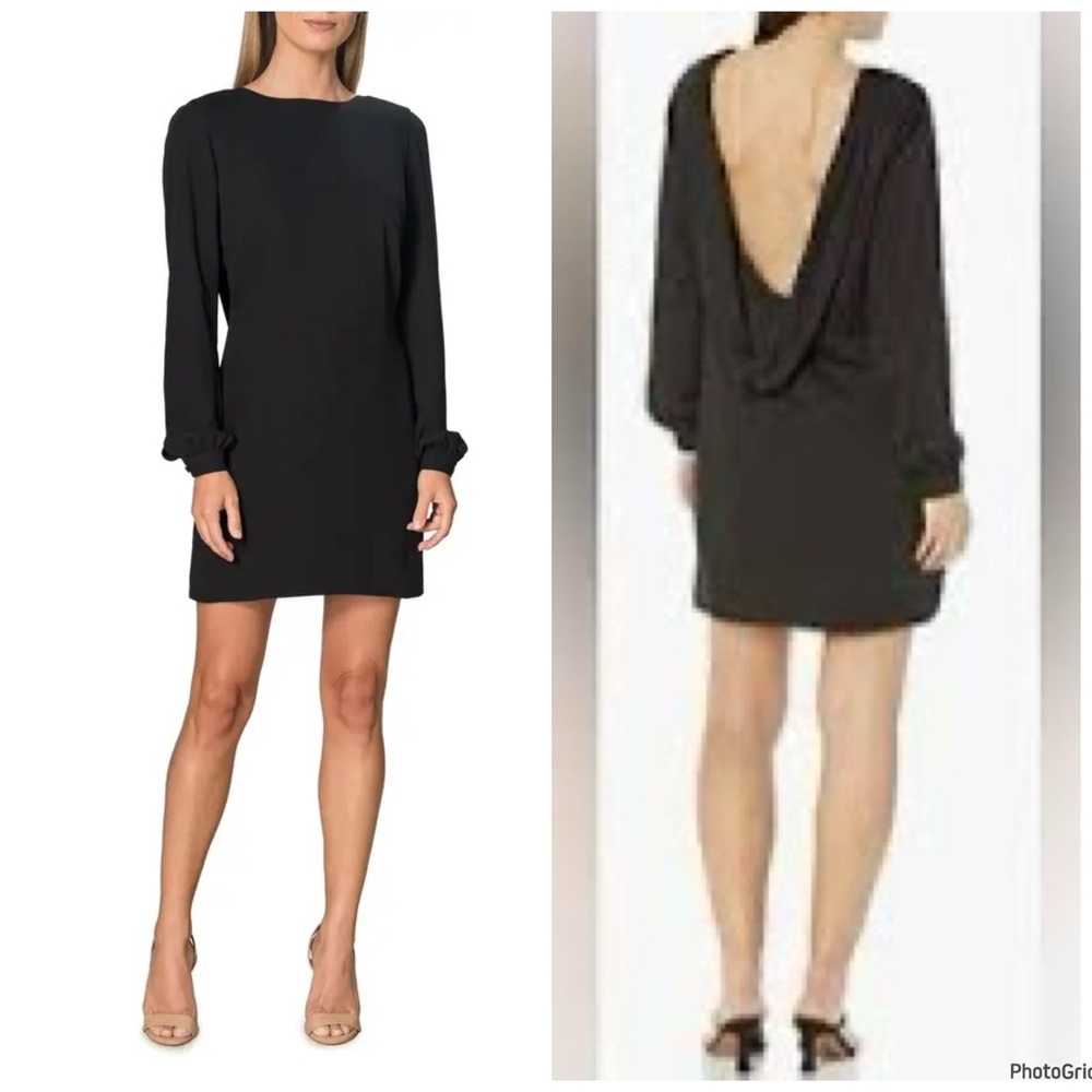 NWT Dress the Population MYAH Black‎ Back Drape Dress Nordstrom Medium